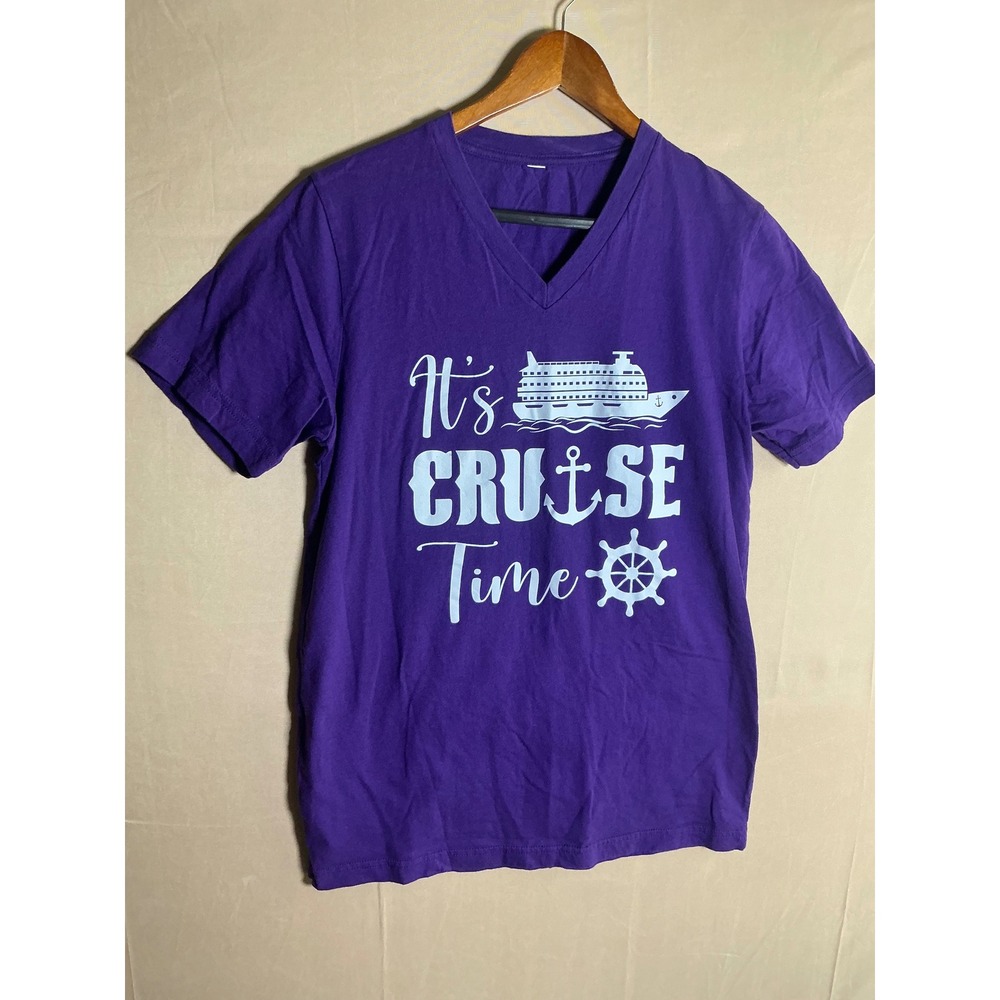 Unbranded Graphic Tee  small  Purple Excellent It's Cruise Time V-Neck Shirt